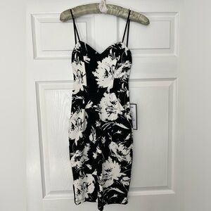 Black and white floral dress